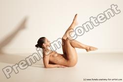 Nude Gymnastic poses Woman White Moving poses Athletic medium brown Dynamic poses Pinup